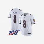 Men's Baltimore Ravens Lamar Jackson Vapor Untouchable 100th Anniversary Jersey White