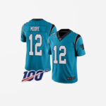 Men's Carolina Panthers DJ Moore Game Vapor 100th Season Jersey Blue