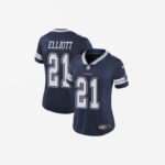 Women's Dallas Cowboys Ezekiel Elliott Limited Player Jersey Navy Blue