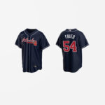 Men's Atlanta Braves Max Fried Cool Base Replica Alternate Jersey - Navy