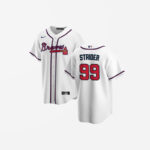 Men's Atlanta Braves Spencer Strider Cool Base Replica Home Jersey - White