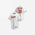 Men's Baltimore Orioles Cedric Mullins Cool Base Replica Home Jersey - White