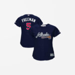 Women's Atlanta Braves Freddie Freeman Cool Base Replica Jersey Navy