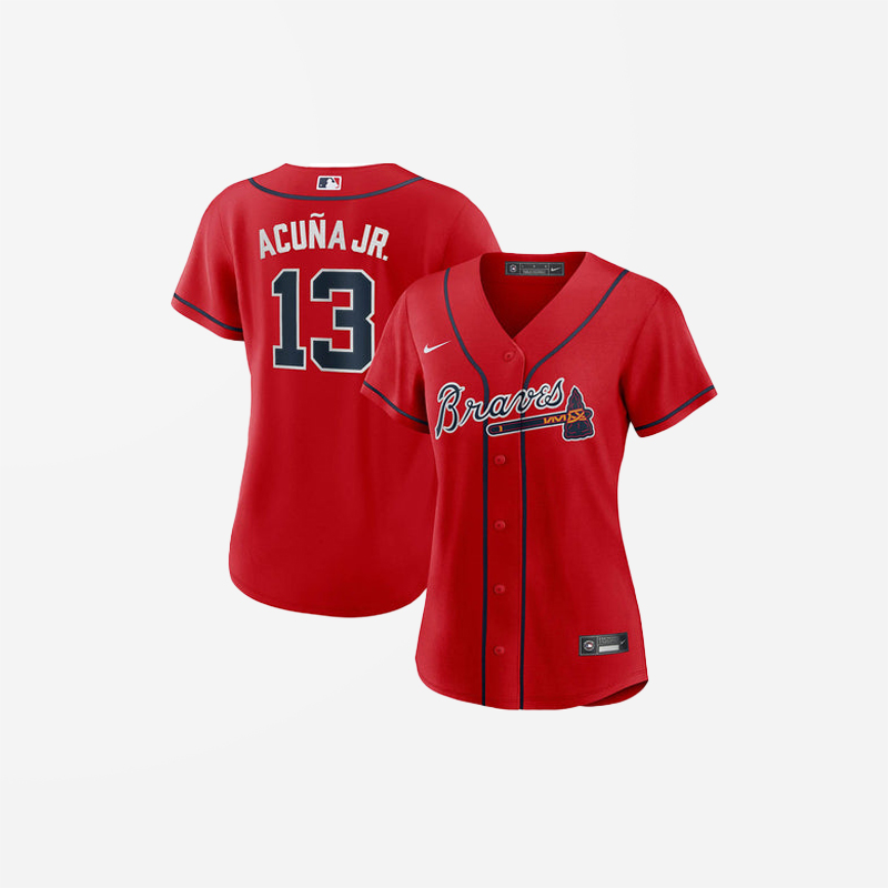 Women's Atlanta Braves Ronald Acuna Jr. Alternate Player Jersey - Red