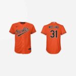 Youth Baltimore Orioles Cedric Mullins Cool Base Replica Alternate Jersey - Orange