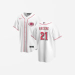 Youth Cincinnati Reds Hunter Greene Cool Base Replica Home Jersey - White