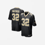 Men's New Orleans Saints Tyrann Mathieu Game Jersey Black