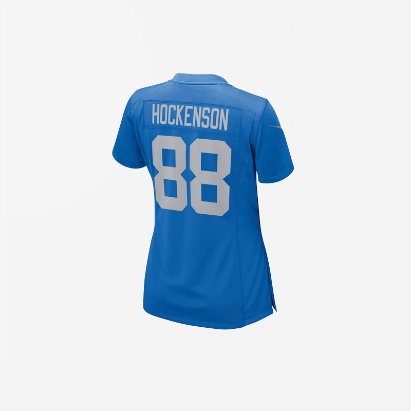 T.J. Hockenson Detroit Lions Women’S Game Player Jersey – Blue 1