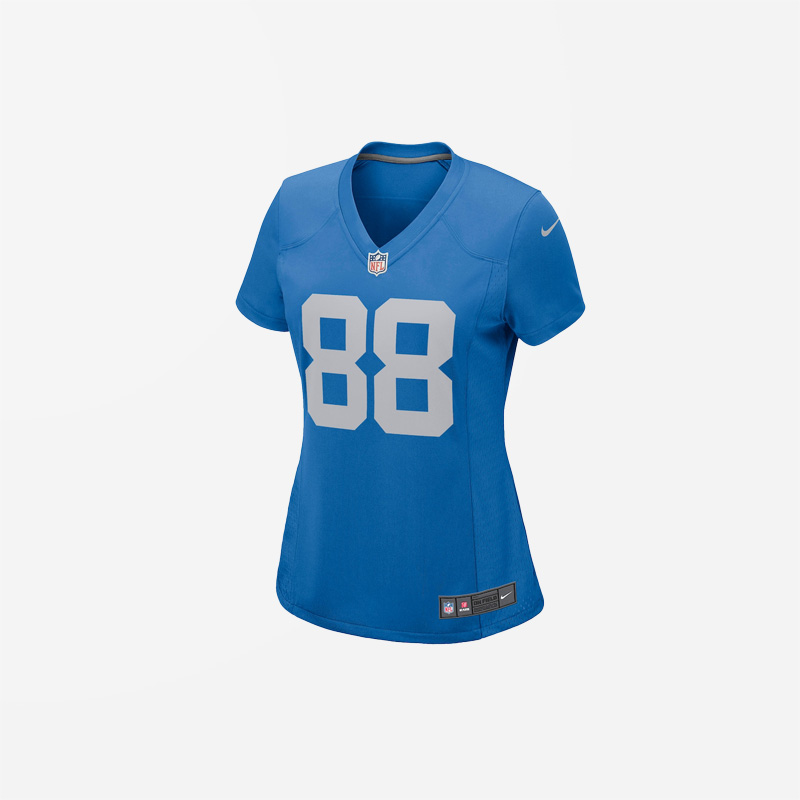 T.J. Hockenson Detroit Lions Women’S Game Player Jersey – Blue 2