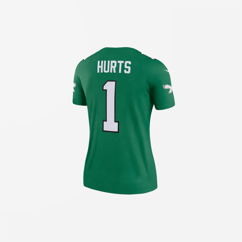 Women's Philadelphia Eagles Jalen Hurts Kelly Green Alternate Legend Player Jersey 1